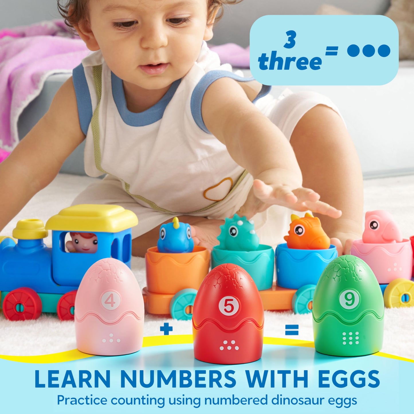 Train Éducatif Montessori pour Bébés 1-3 ans | Tri, Comptage & Animaux