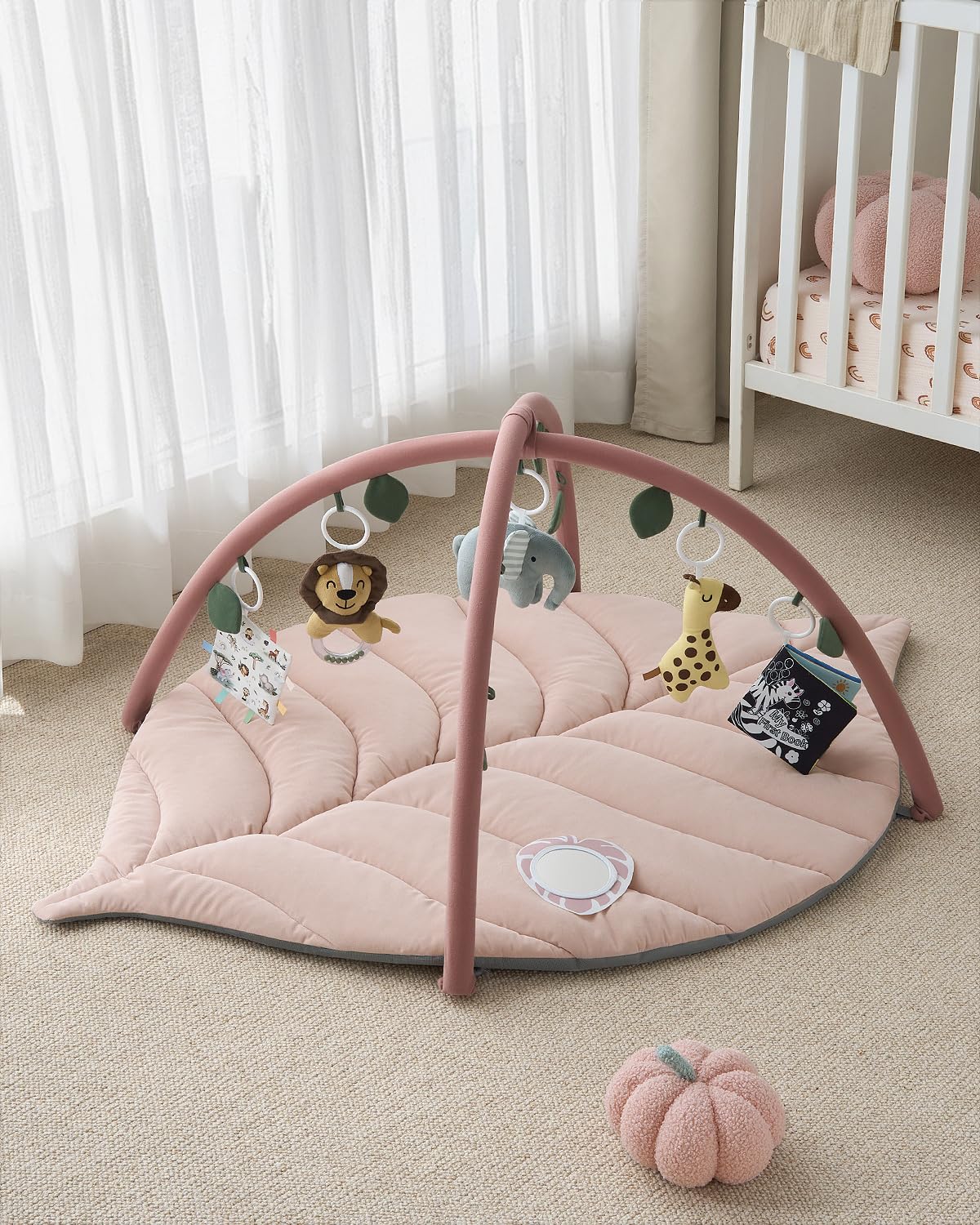 Tapis d'Éveil Bébé Feuille Géante — 6 Jouets Détachables | Blissful Diary