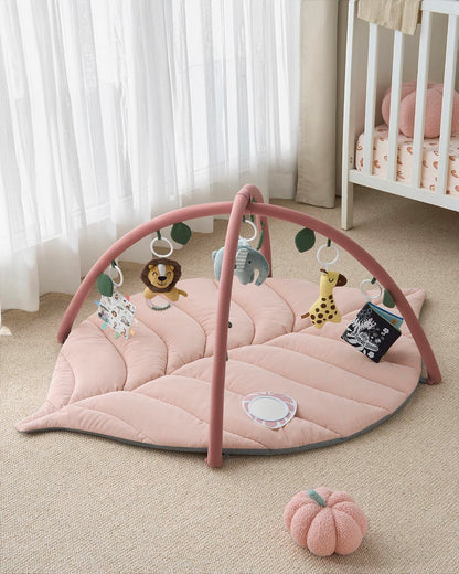 Tapis d'Éveil Bébé Feuille Géante — 6 Jouets Détachables | Blissful Diary