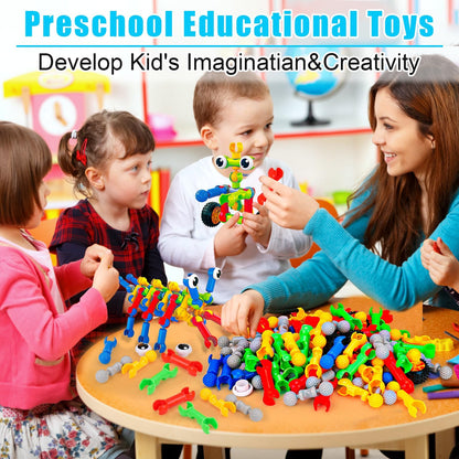 Jeu de construction STEM Qirptey – 125 pièces | Blocs éducatifs pour enfants 3-8 ans | Cadeau créatif