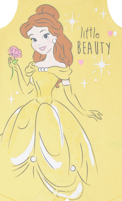 Barboteuse Princesses Disney avec Bandeau | Imprimé Pailleté | Nouveau-né à 5T