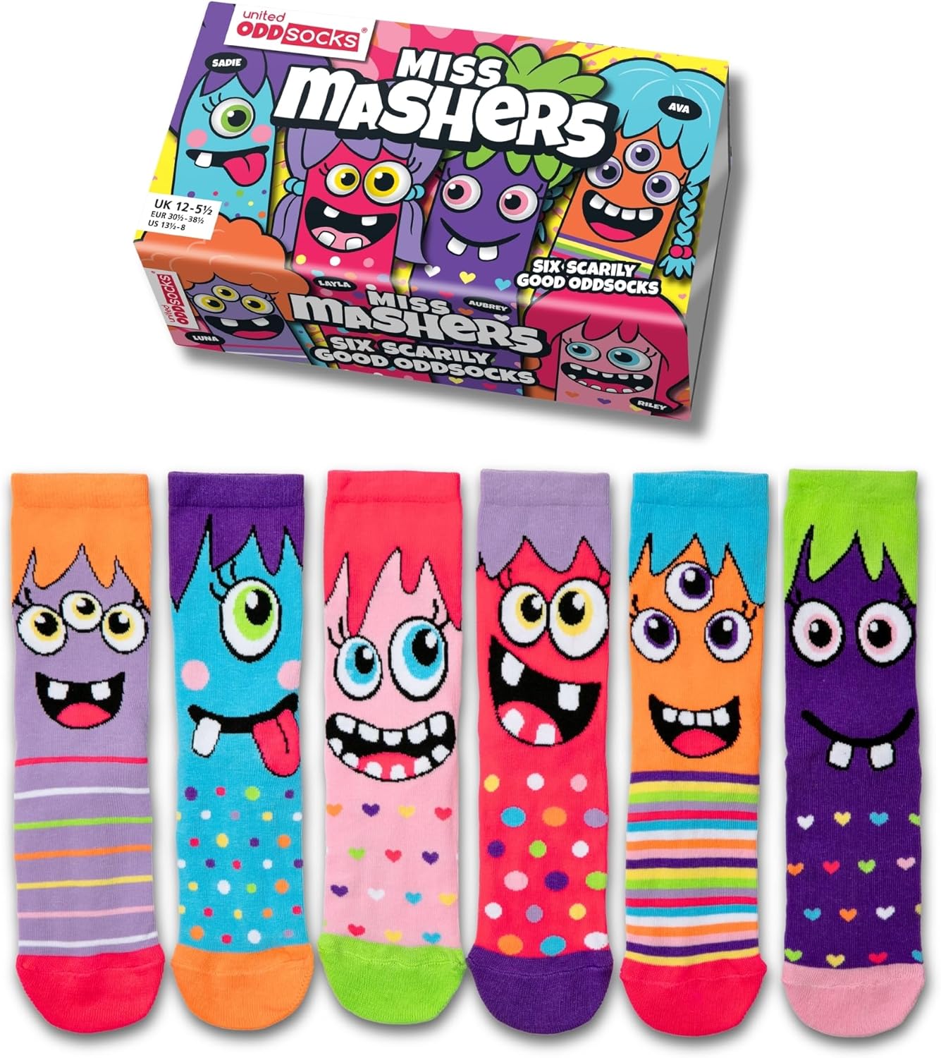 Chaussettes Dépareillées Enfant — Coffret 6 Paires | Miss Mashers