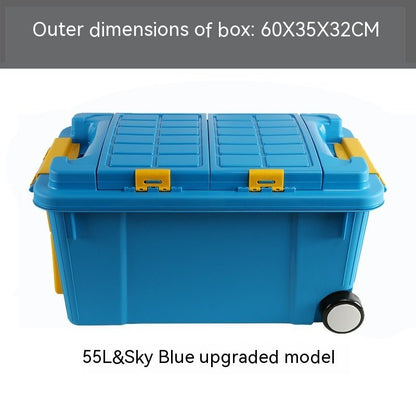 Large High-strength Plastic Storage Box Thickened Trolley On-board Storage Box - 0 - LumeraKids