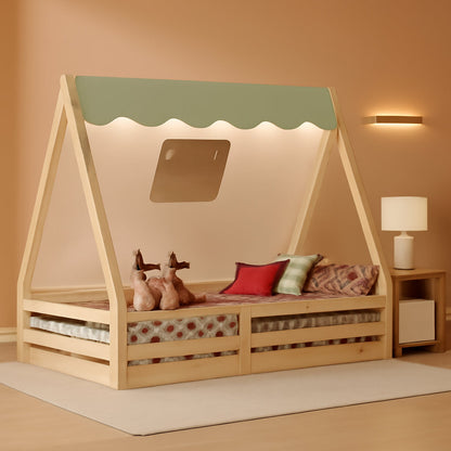 Full Size Premium Montessori Solidwood Floorbed Canopy