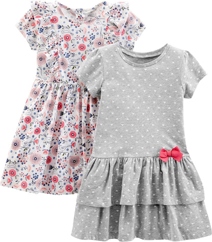 Lot de 2 Robes Filles – Simple Joys by Carter's | 100% Coton