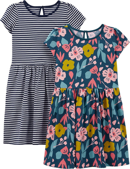 Lot de 2 Robes Filles – Simple Joys by Carter's | 100% Coton