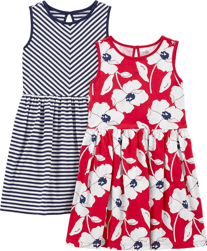 Lot de 2 Robes Filles – Simple Joys by Carter's | 100% Coton