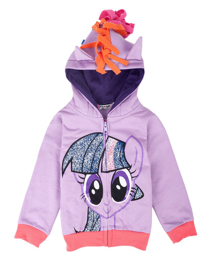 Sweat à Capuche Licorne Arc-en-Ciel pour Filles | Fermeture Éclair & Ailes 3D