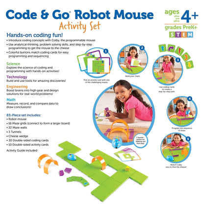 Learning Resources Code & Go Robot Mouse Activity Set - 83 pieces, Ages 4+ Coding Robot For Kids, STEM Toys For Boys And Girls - LumeraKids