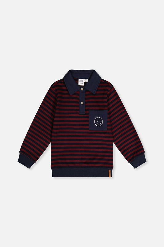 Brushed Jersey Top Red And Blue Stripes - Tees & Tops - LumeraKids
