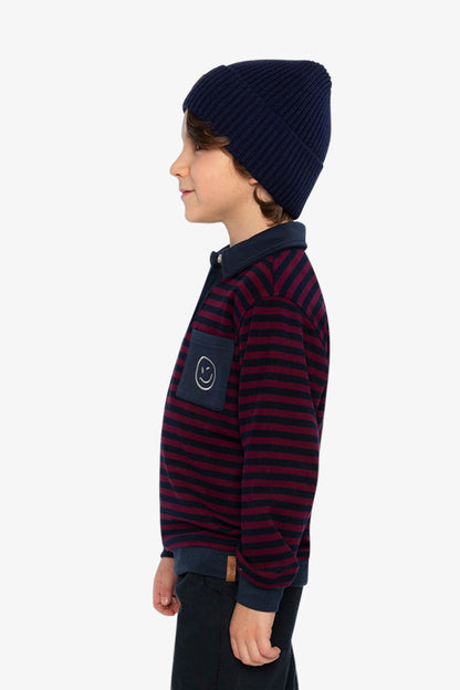 Brushed Jersey Top Red And Blue Stripes