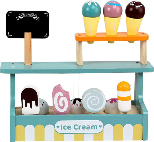 Montessori Wooden Ice Cream shop Playset - n/a - LumeraKids