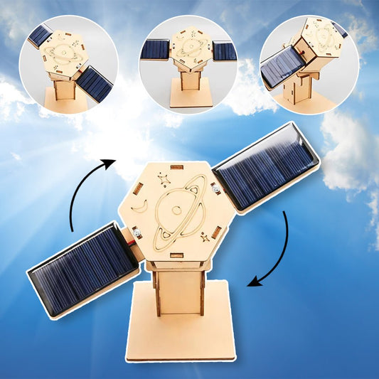 Maquette satellite artificiel DIY – Kit STEM solaire en bois | Jouet éducatif espace pour enfants 7-14 ans - 0 - LumeraKids