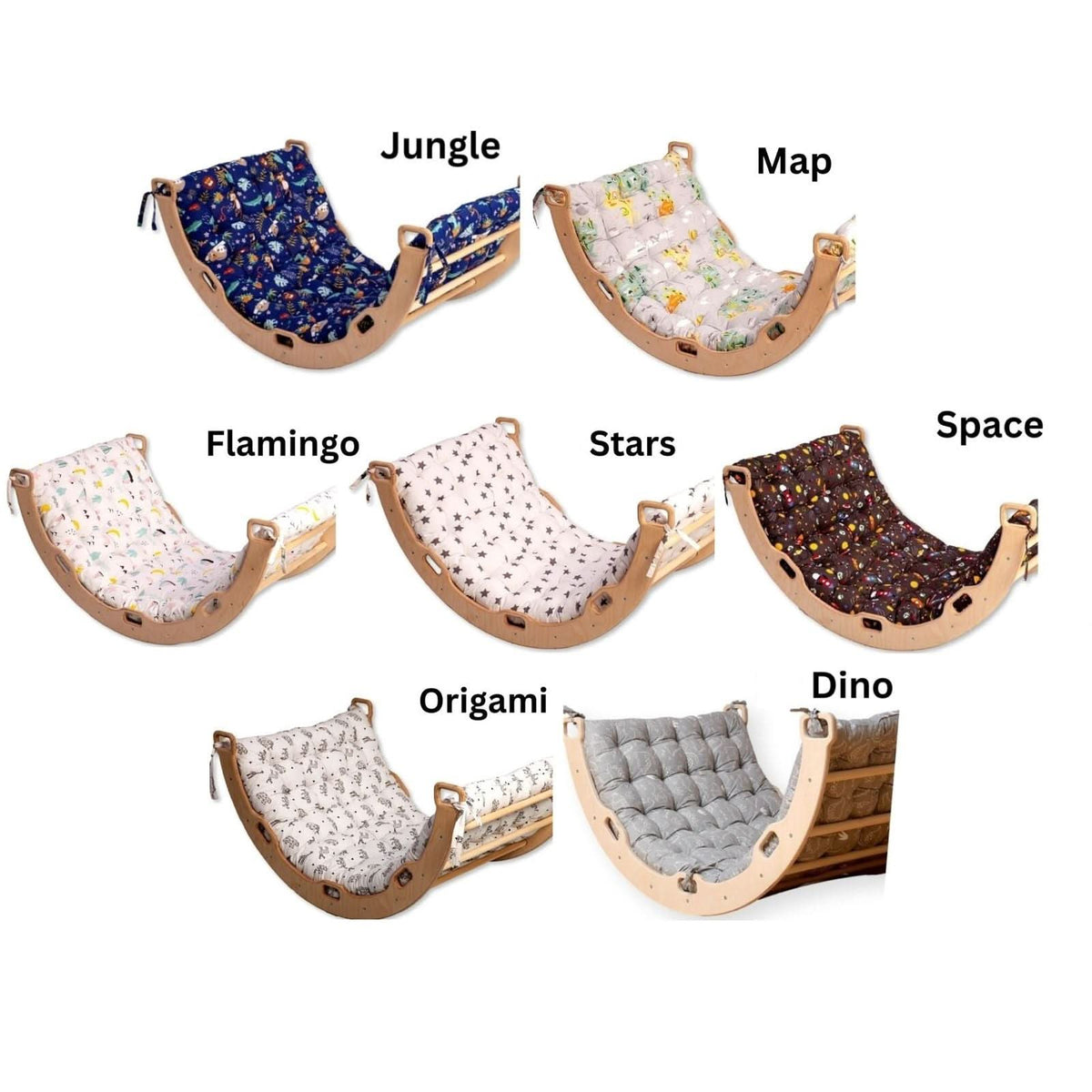 Montessori Climber Set: Arch, Rocker, Ramp, and Pillow